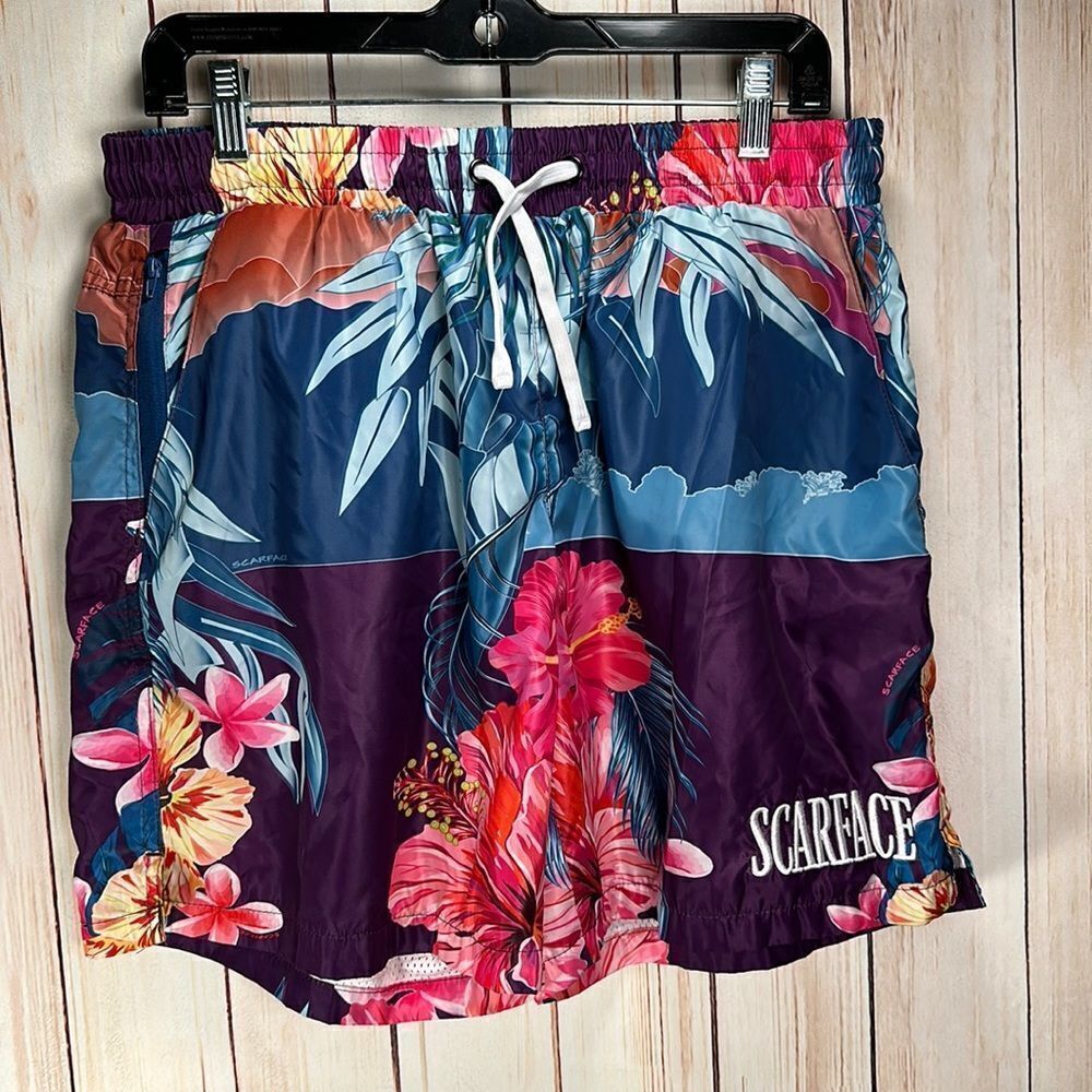 Scarface x Shoe Palace Limited Edition Manolo Manny Pink Tropical Swim Shorts